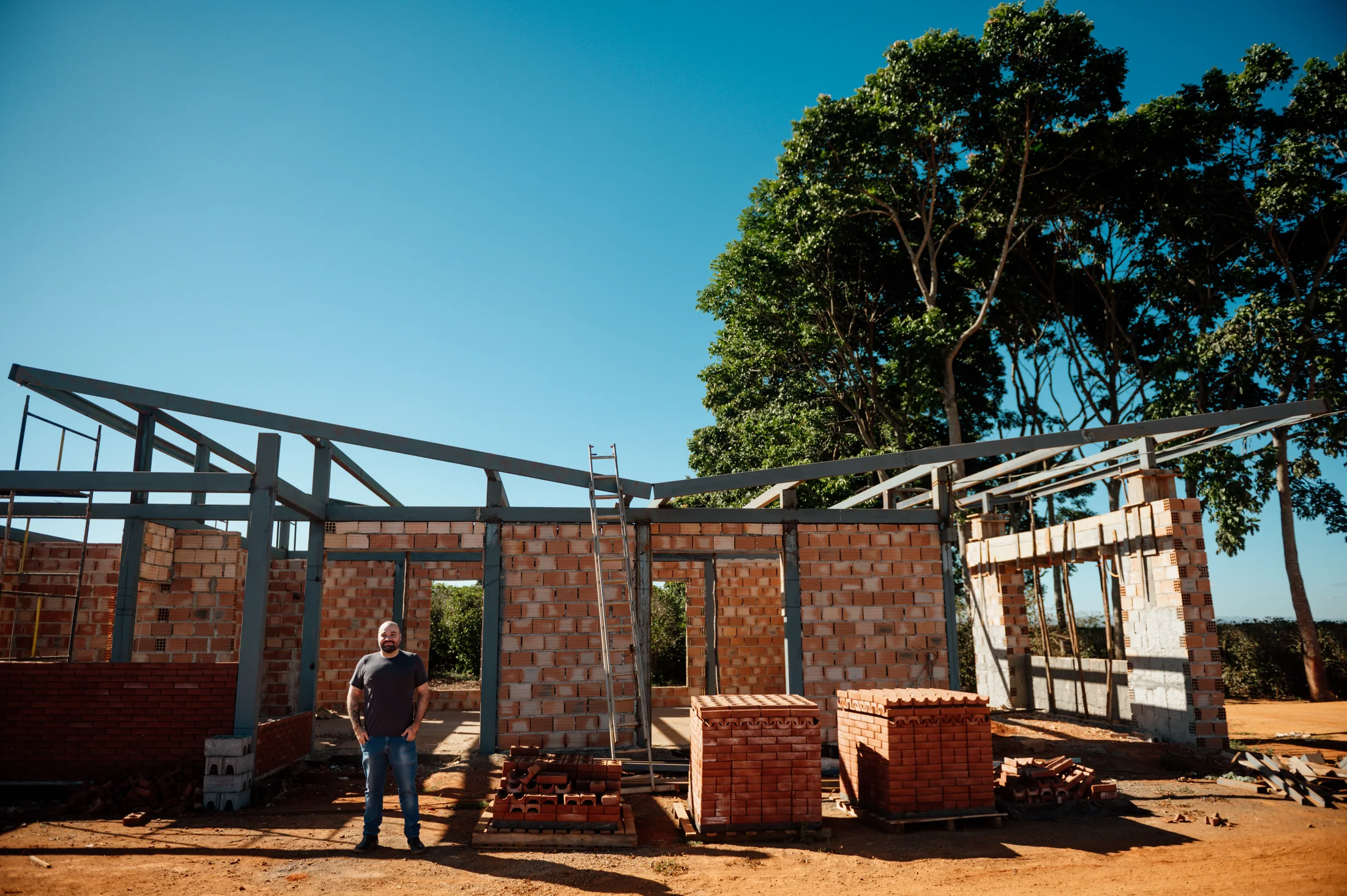 Estrutura da Cafeteria Cariama em construção